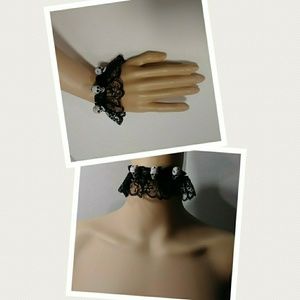 Bundle-Skull Necklace & Bracelet Set-NEW